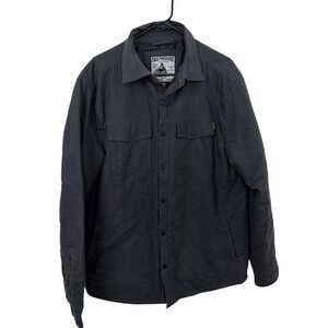 Fasthouse Jacket Mens XL Gray Quilted Lined Workwear Snap Front Shirt Shacket